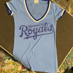 Pink baseball tee (Royals) small excellent cond